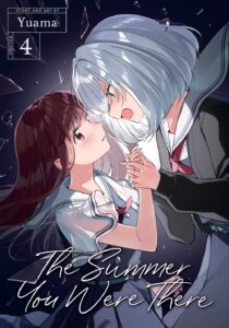 Volume 4 cover. Shizuku hold Kaori's hands, looking determined.