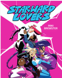On a hot pink background, with blue title letters that read "Starward Lovers" the cast of secret agents are featured.