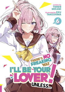 2 pink haired girls, one in the foreground one in the background, making a V with her fingers against her forehead, the one in the back looks put out.